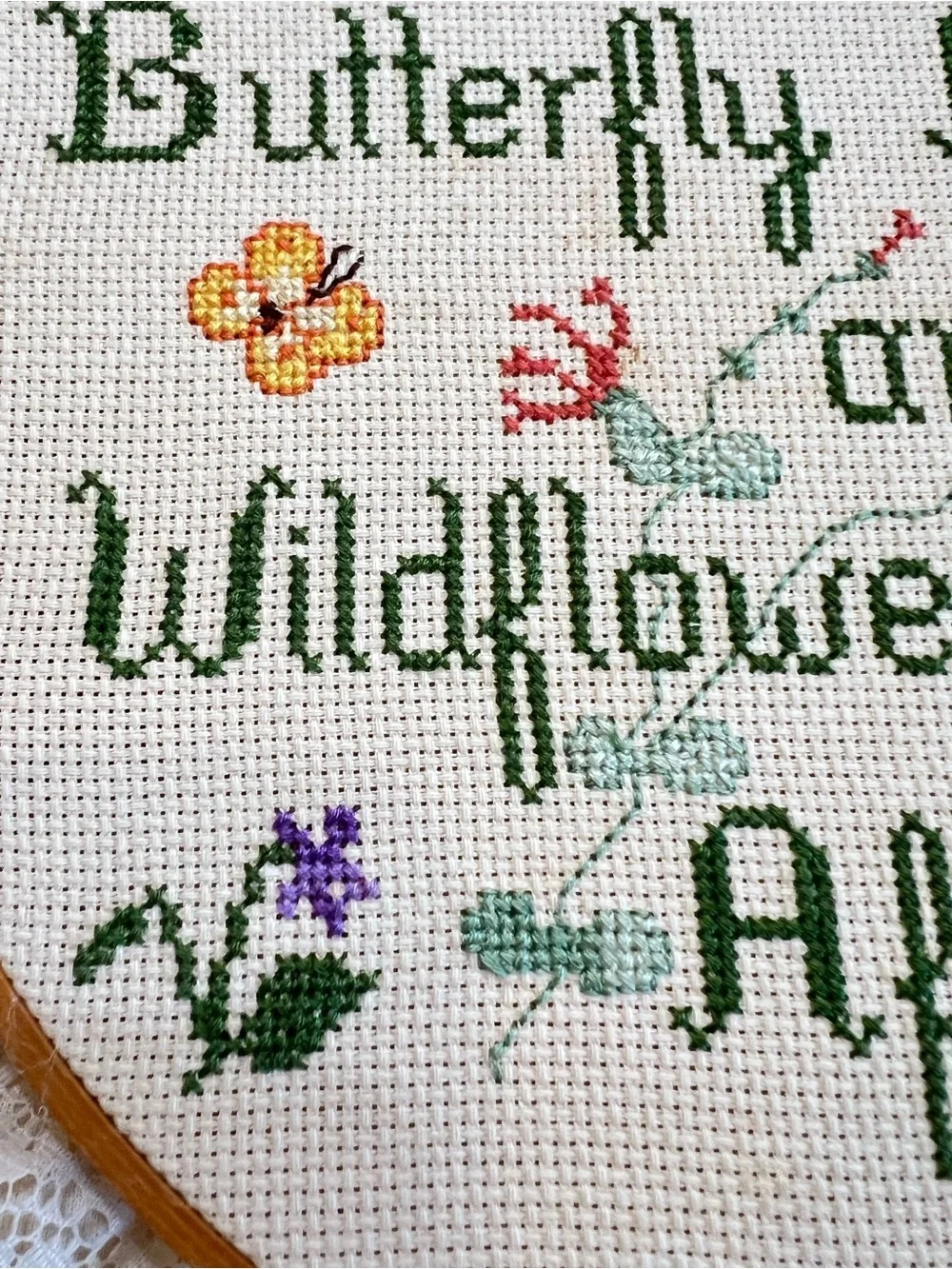 Wishing You Butterfly Mornings Wildflower Afternoons Cross Stitch